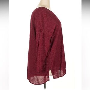 VTG SILK TUNIC rust “U Kristine St Rrik” URU Top MADE IN USA XXL XXXL plus 2X 3X